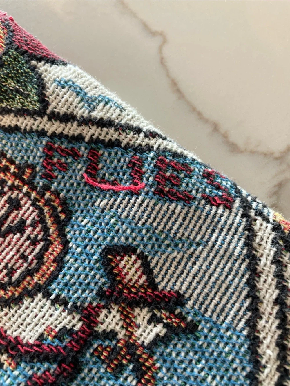 Multicolor Tapestry Throw Blanket with Fringe